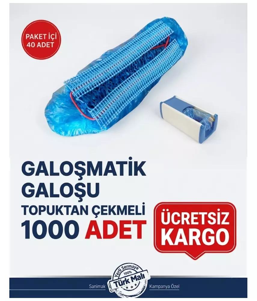 Sanimak Galoşmatik Galoşu, Topuktan Çekmeli 1000 Adet