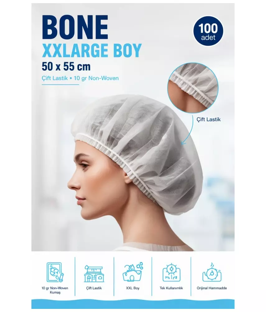 Tek Kullanımlık Bone XX LARGE -  50 x 55 cm