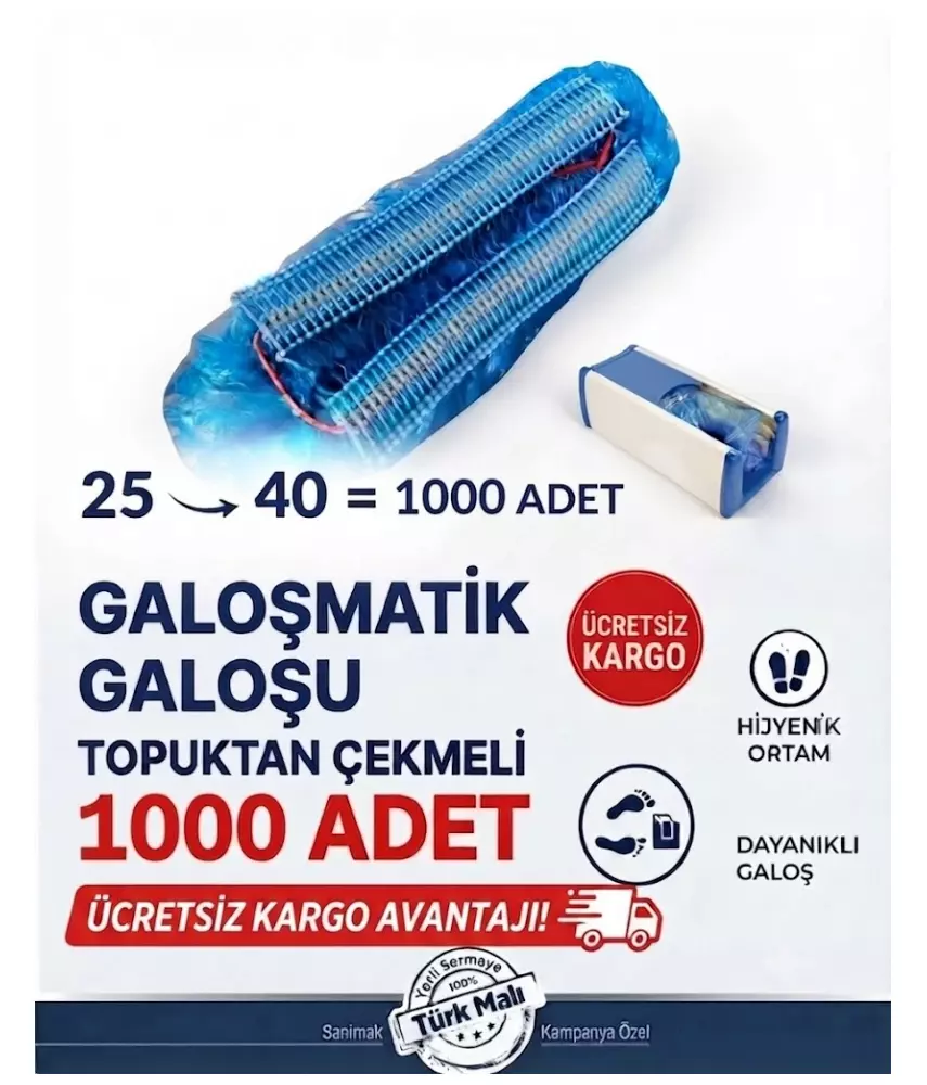 Sanimak Galoşmatik Galoşu, Topuktan Çekmeli 1000 Adet