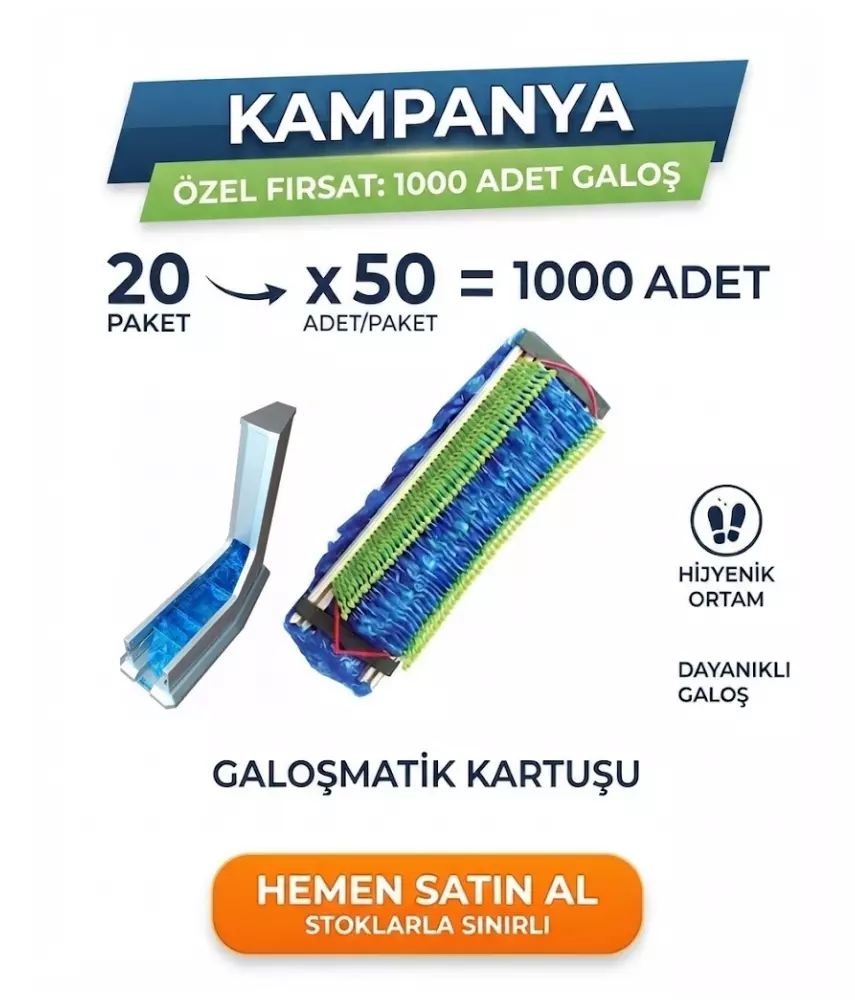 Topuktan Çekmeli Galoşmatik Galoşu 1000 Adet L Makine Uyumlu