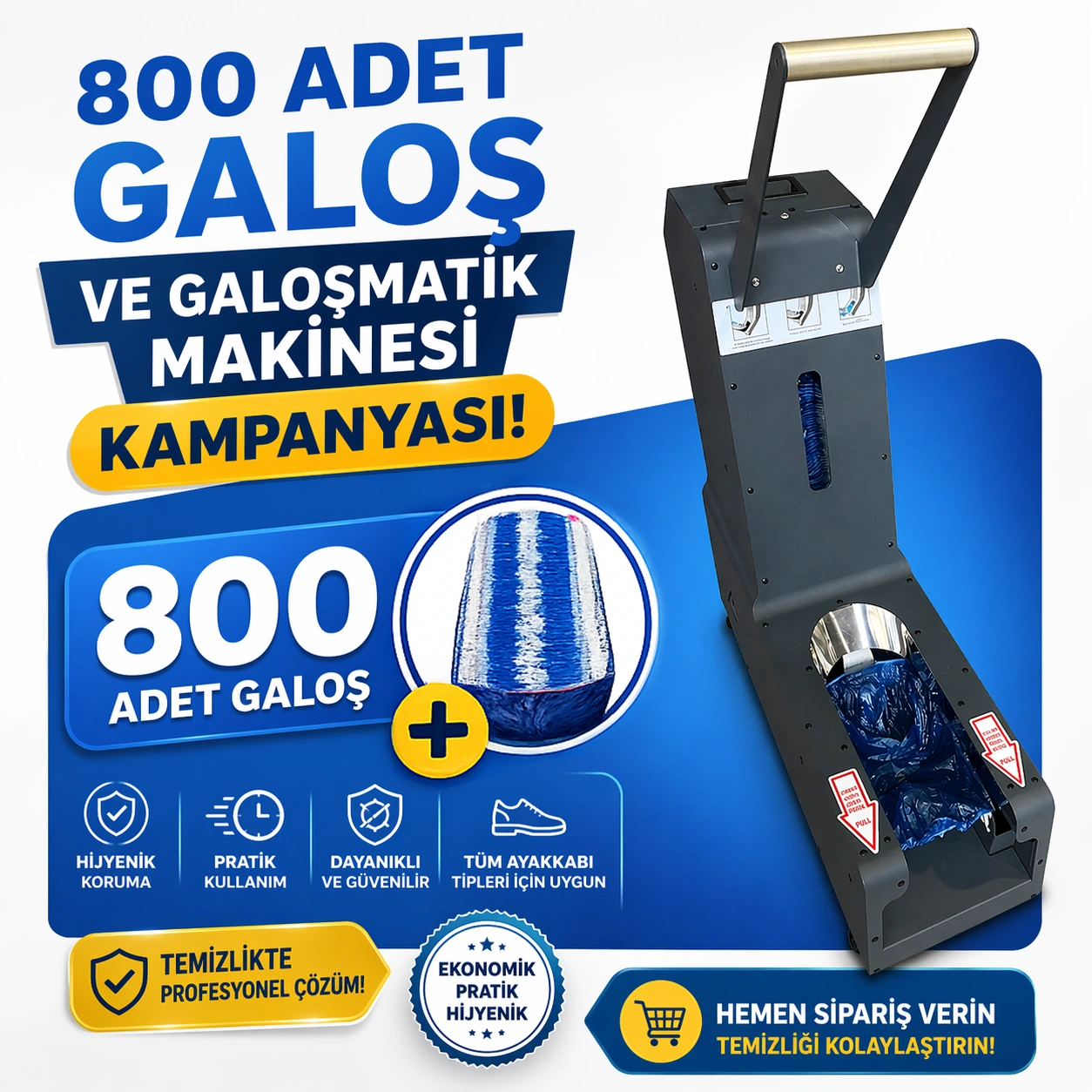 Galomatik Galoşmatik SG-200 Antrasit + 800 Adet Galoş Seti