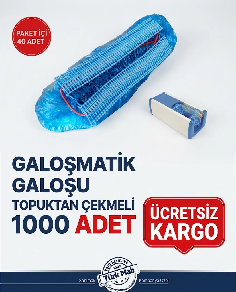 Sanimak Galoşmatik Galoşu, Topuktan Çekmeli 1000 Adet