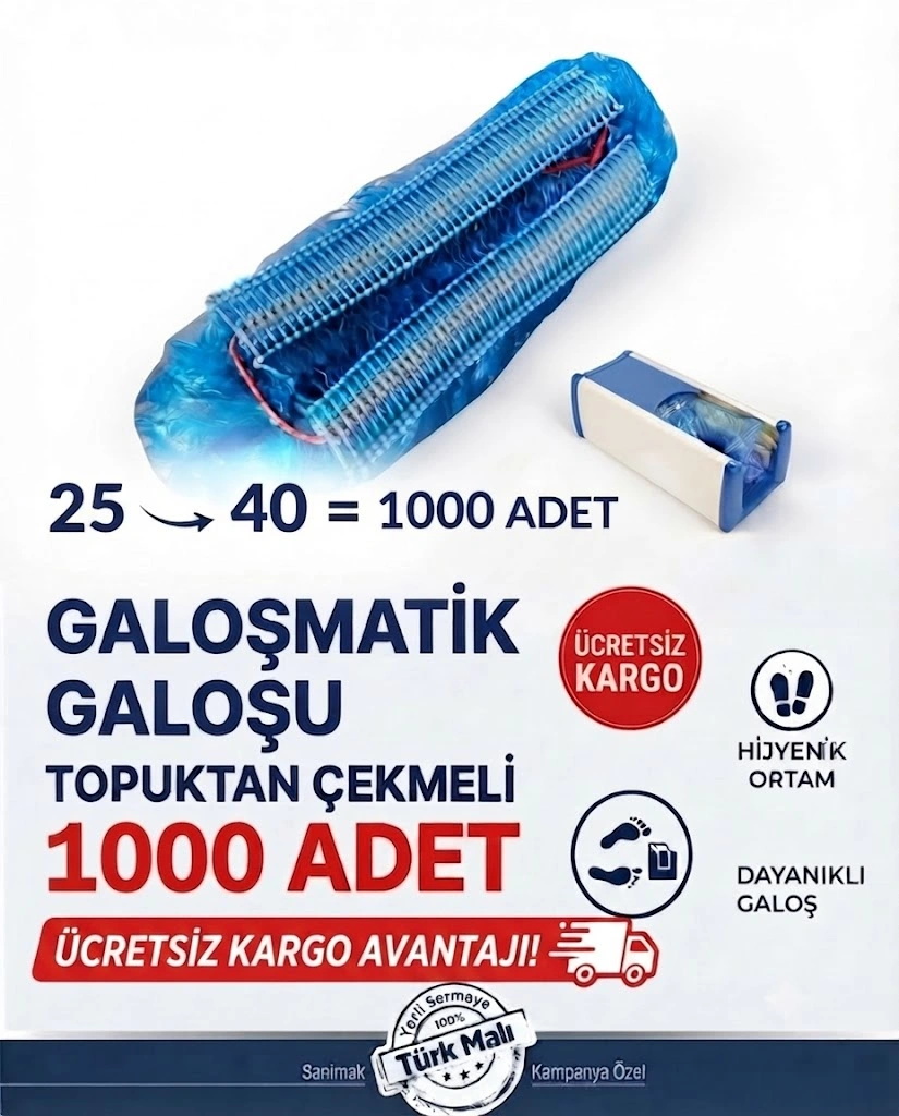 Sanimak Galoşmatik Galoşu, Topuktan Çekmeli 1000 Adet